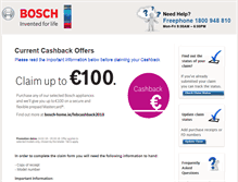 Tablet Screenshot of boschappliancecashback.com